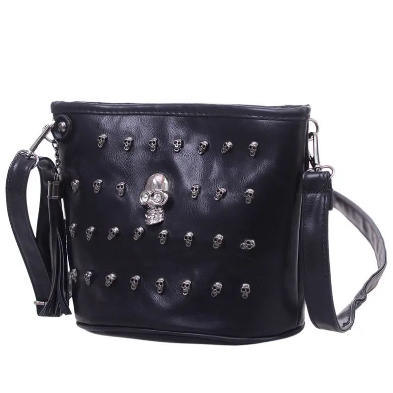 New Retro Skull Design Women Messenger Bags Handbags Shoulder Bags Satchel Clutch Girl Black Fashion Crossbody Bag Bolsas Borse 1