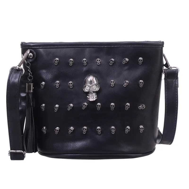 New Retro Skull Design Women Messenger Bags Handbags Shoulder Bags Satchel Clutch Girl Black Fashion Crossbody Bag Bolsas Borse 2