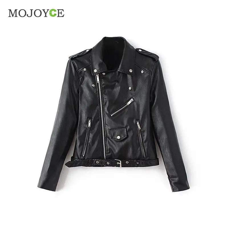 New Sexy Slim Biker Pu Leather Motorcycle Jacket Women Leather Jacket Short Zipper Coat Outwear Chaquetas Mujer 1