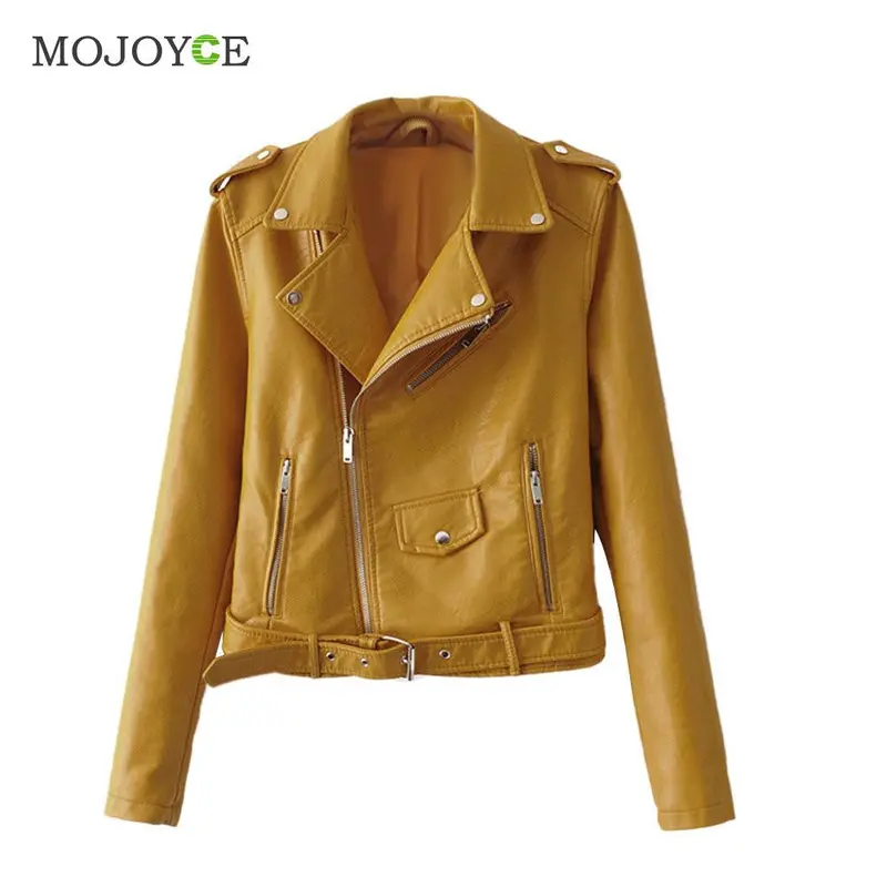 New Sexy Slim Biker Pu Leather Motorcycle Jacket Women Leather Jacket Short Zipper Coat Outwear Chaquetas Mujer 4