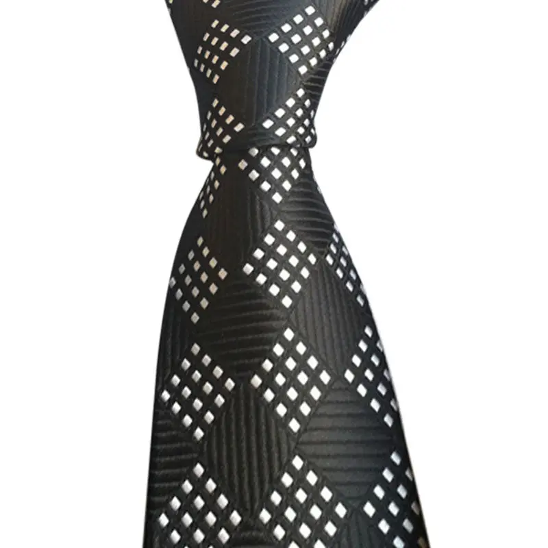 New Stylish Jacquard Woven Wedding Silk Slim Tie Plain Skinny Necktie Classic Men's Clothes Accessary 2