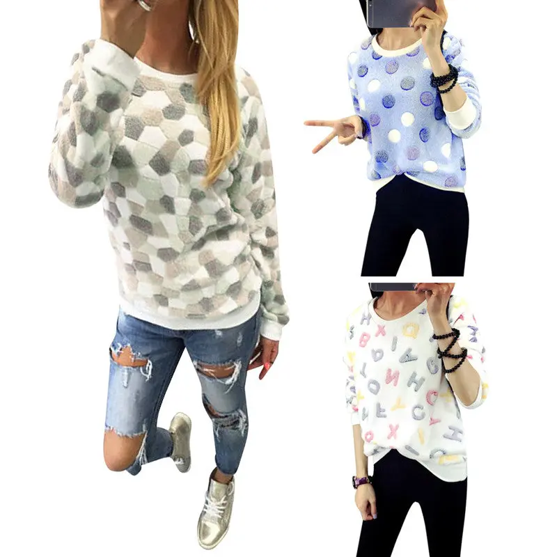 New Women Hoody Long Sleeve Casual Sweatshirts Print Hoodies Moleton Feminine 9