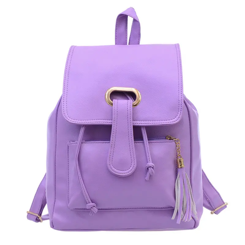 New Women Leather Backpacks Bolsas Mochila Feminina Large Girls Schoolbag Travel Bag Solid Candy Color Rucksack Back Bags 2