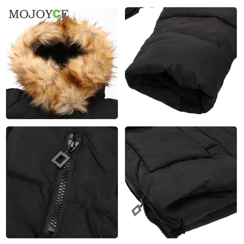 New Women Warm Down Jacket Down Cotton Coat Faux Fur Hooded Slim Parka Outerwear Faux Fur Collar Down Coats Plus Size 8