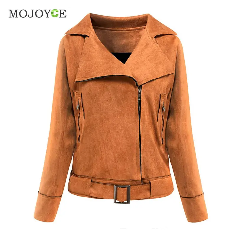 New Zipper Leather Jacket Bomber Slim Short Irregular Oblique Collar Coat Long Sleeved Leather Jacket Women Coats Buckle Belt 1