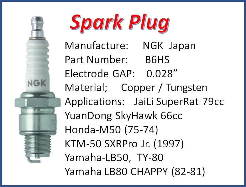 Nkg > B6hs Spark Plug Medium Heat Range 1