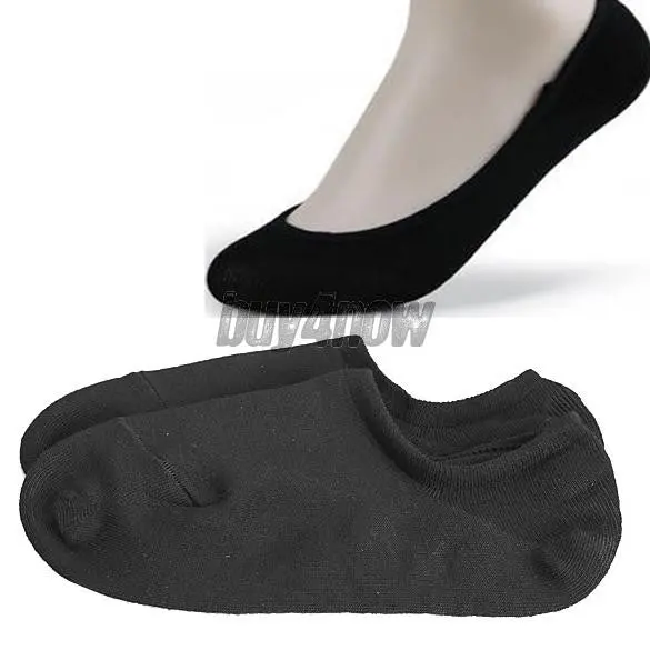 Nonslip Bamboo Fiber Socks Cotton Ankle Boat Low-Cut Black 1