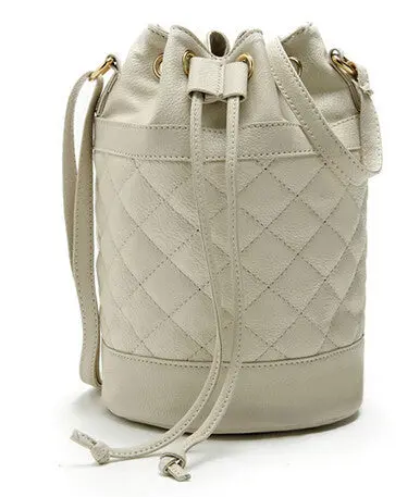 Novel Women Leather Quilted Hbag Bucket Shoulder Messenger Bag Tote Satchel 1