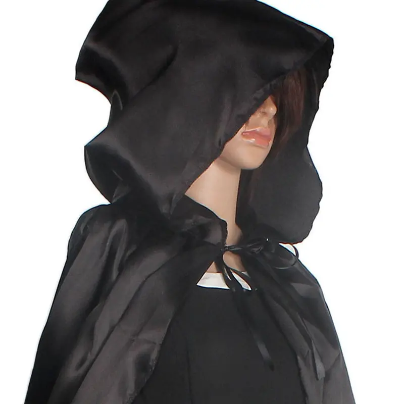 Novelty Halloween Women Coat Hooded Cloak Jacket Coat Wicca Robe Medieval Cape Shawl Halloween Party Tops Blouse Cover Up 5