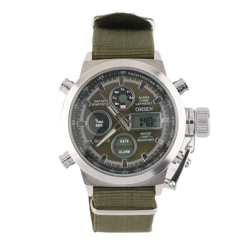 Nylon Fabric Band Quartz Digital Wrist Watch Date Time Week 1