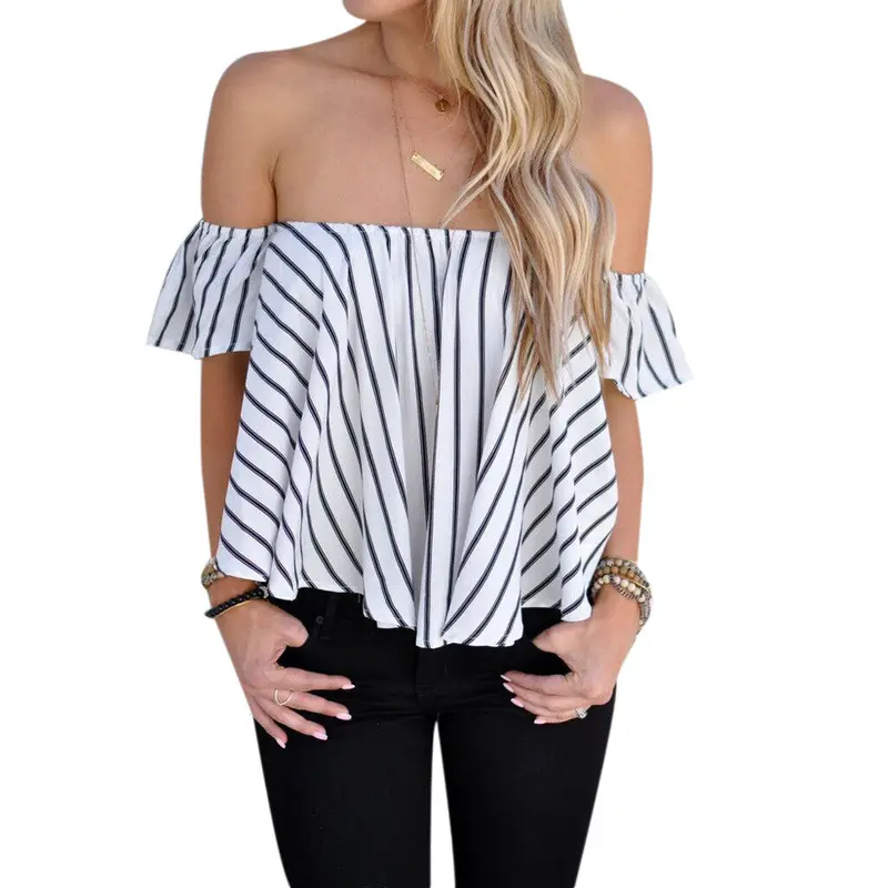 Off The Shoulder Tops Sexy Style Tshirt Sexy Tops Women Casual Ladies Blusa Party Ol Workwear 1