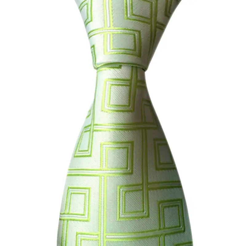 On Sale Classic Green Maze Jacquard Woven Silk Men's Suits Tie New Fashion Necktie 1