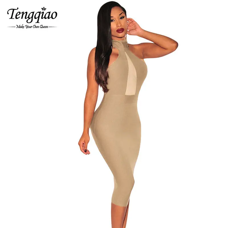 One-Step Sexy Black Bodycon Dress Slim Turtleneck Sleeveless Black Long Party Dress Pencil Club Wear Sundress 2