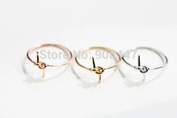 One Tie Wedding Ring Korea Lovely Gold Knot Ring Jewelry Finger Ring 1