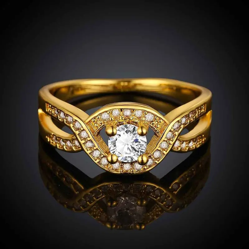 Online Shopping India 18K Gold Plated Wedding Rings Insets Kiss S In Euros Charm Skgr 45 1