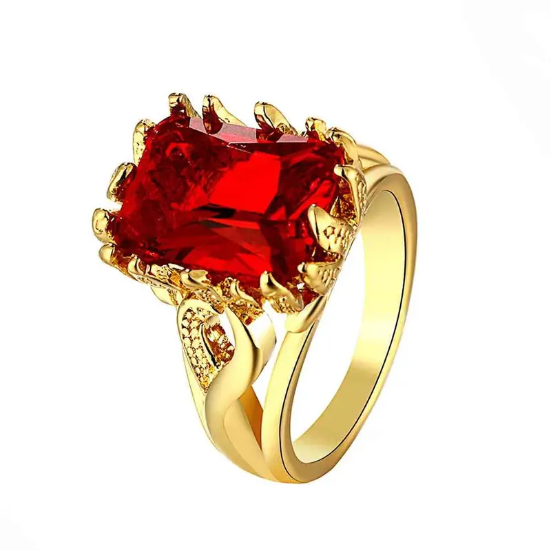 Online Shopping India 18K Gold Plating Wedding Rings Big Ruby Men Ring Collier Plastron Femme144 1