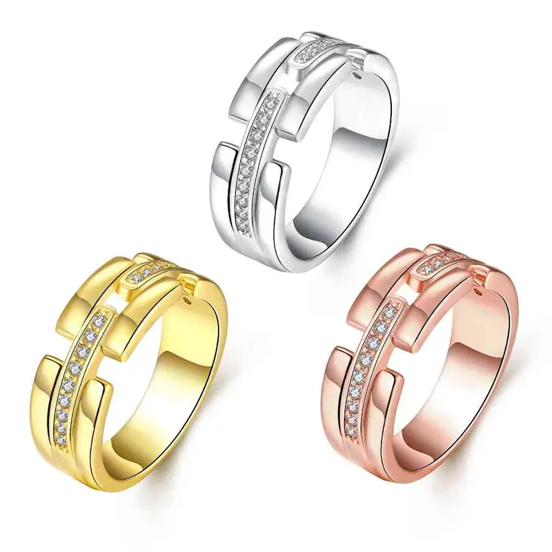 Online Shopping India 18K Gold Plating Wedding Rings Crystal Bridges Anillos Bone Skgr394 4