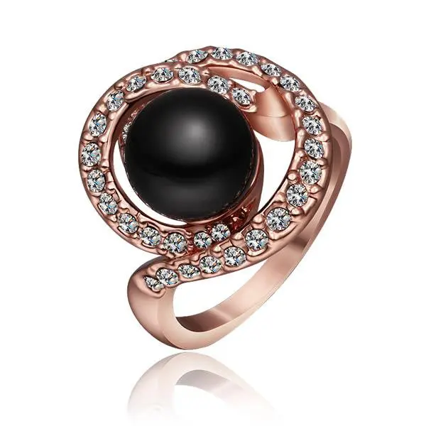 Online Shopping India 18K Real Gold Plated Engagement Rings Black Beads S In Euros Wedding Decoration247 1