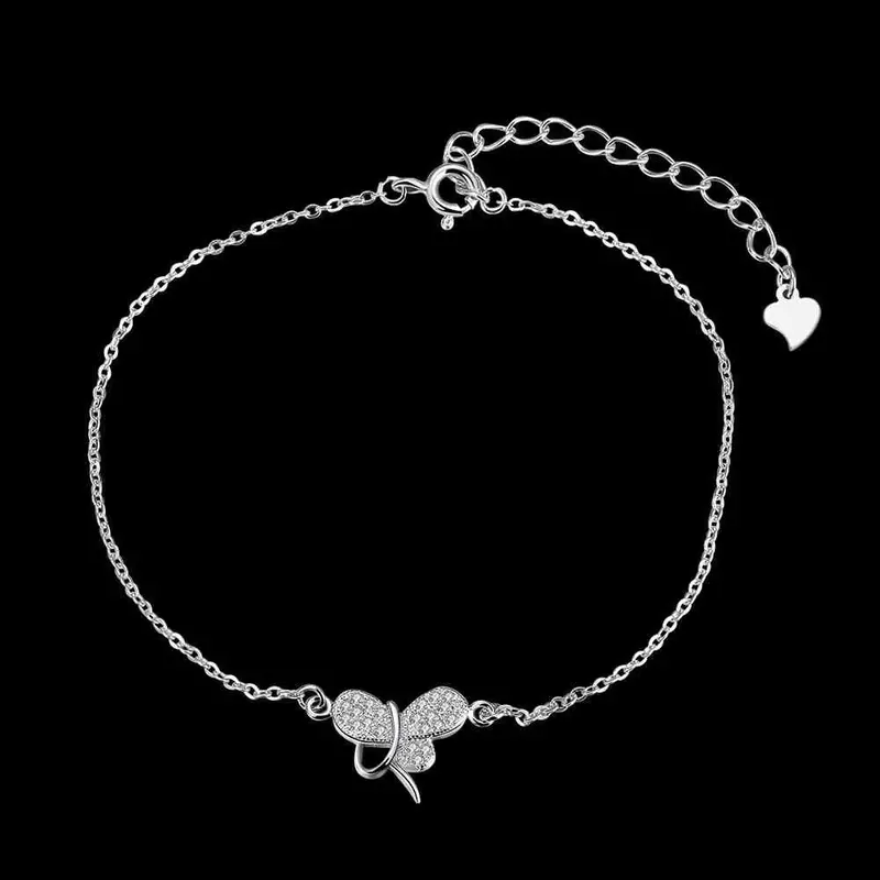 Online Shopping India 925 Silver Bracelets &Amp; Bangles Stone Inlaid Butterfly Pulsera Wedding Decoration Stvh 51 2