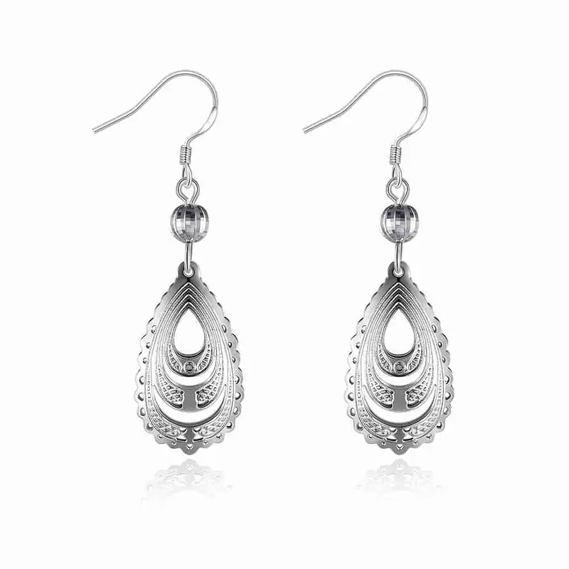 Online Shopping India Real 925 Sterling Silver Earrings Hollow Water Dropl Orecchini Diy 331 1