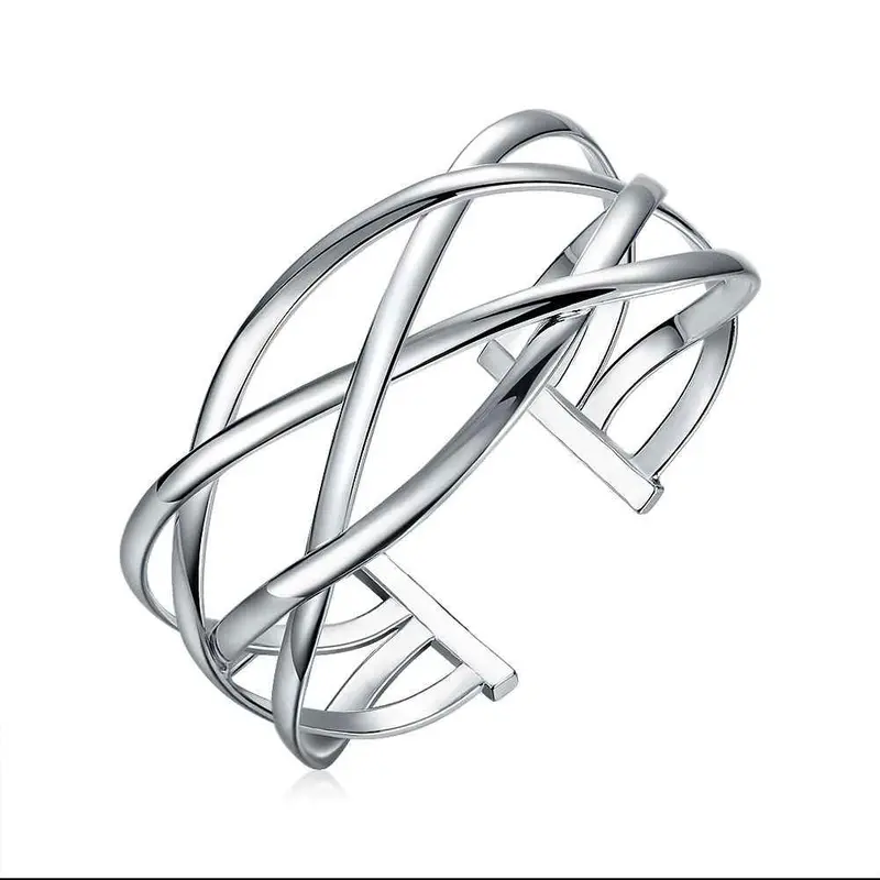 Online Shopping India Silver Bracelet & Bangle Large Cross Women Pulseras Wedding Smtb113 1
