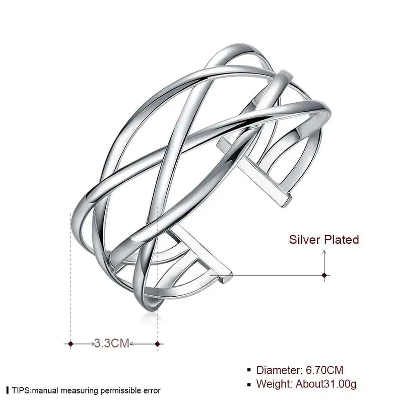 Online Shopping India Silver Bracelet & Bangle Large Cross Women Pulseras Wedding Smtb113 2