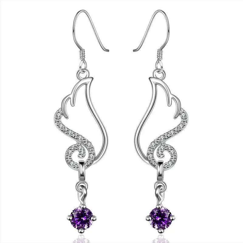 Online Shopping India Silver Earings Wing Red Stone Drop Cufflinks Margarida 21 3