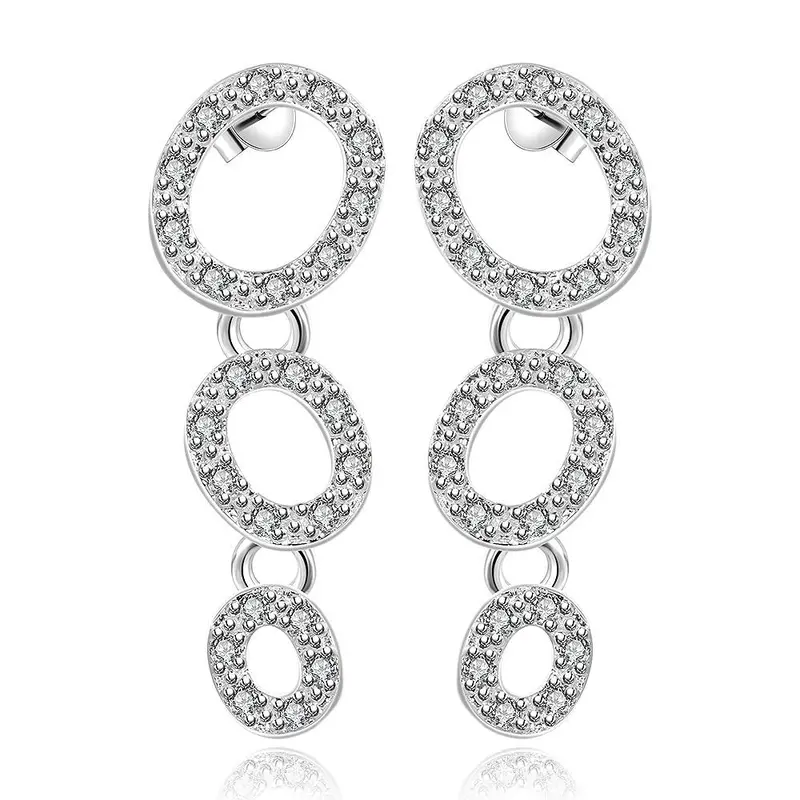 Online Shopping India Silver Earrings Insets Three Square Drop Ear Cuff Costume Jewellery 187 2
