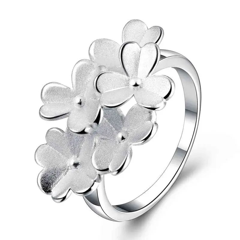 Online Shopping India Silver Engagement Rings Five Leaves And Flowers Anel Joias 29 3