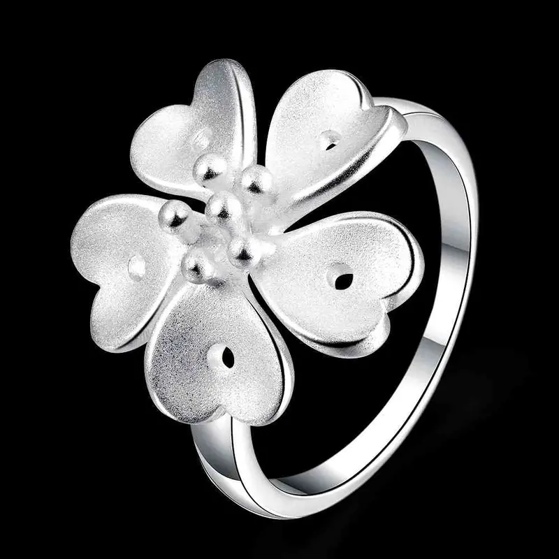 Online Shopping India Silver Engagement Rings Five Leaves And Flowers Anel Joias 29 7