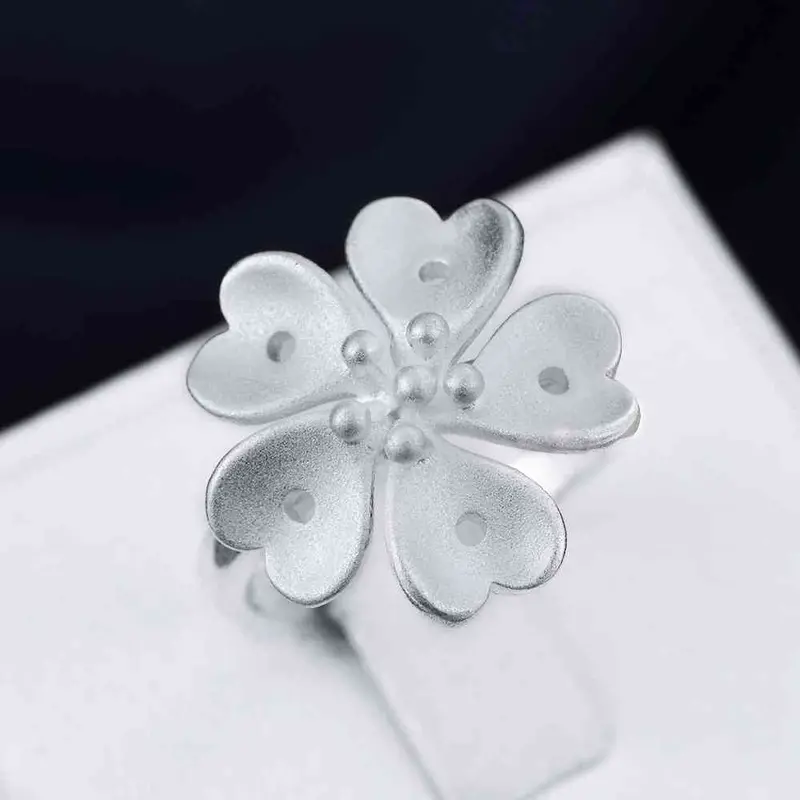 Online Shopping India Silver Engagement Rings Five Leaves And Flowers Anel Joias 29 9
