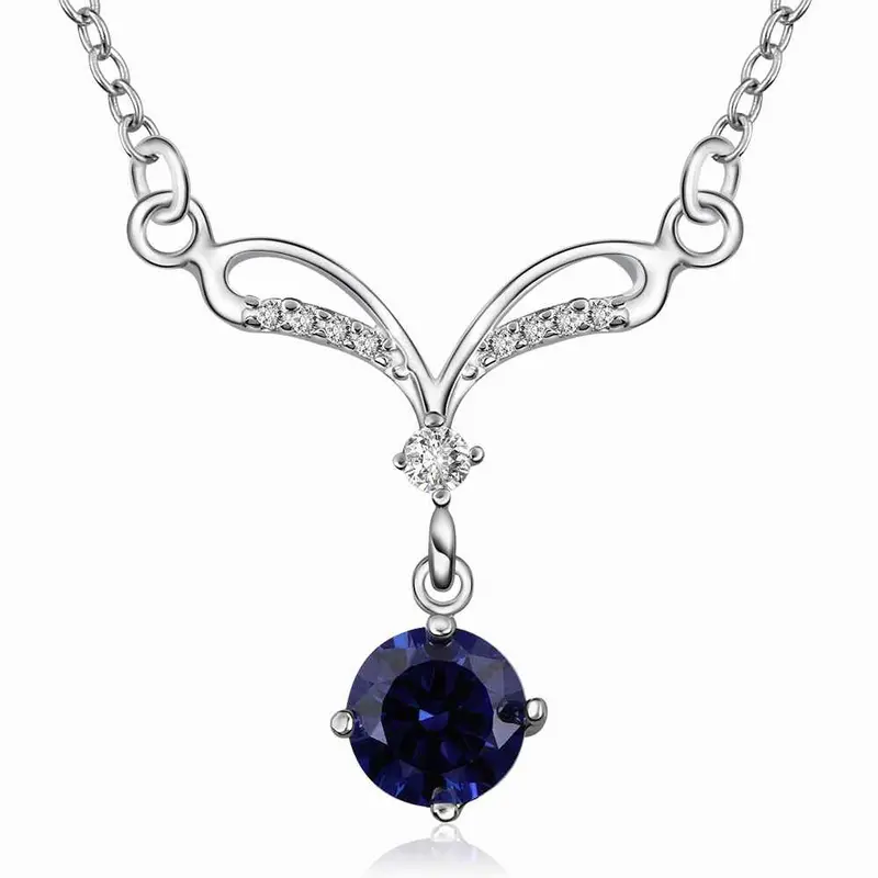 Online Shopping India Silver Pendants Sapphire Choker Costume Jewellery 528 1