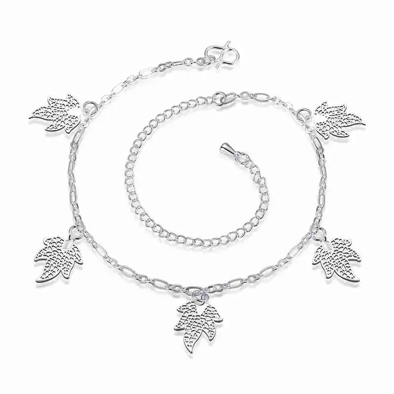 Online Shopping India Silver Plated Anklet Leaf Leg Jewelry Margarida Hba 17 2