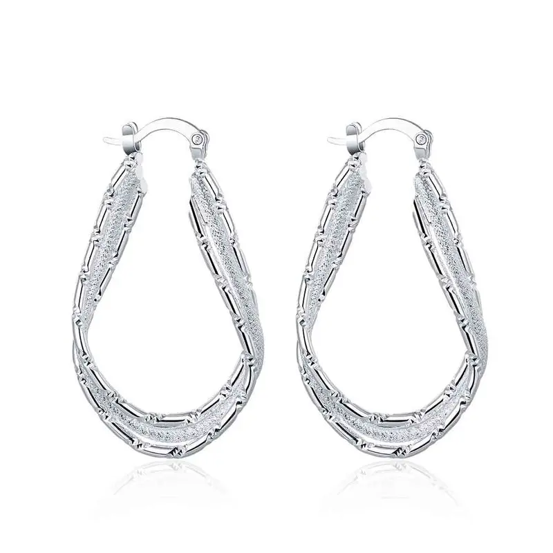 Online Shopping India Silver Plated Earring Streamline Clip Orecchini Wedding Jewelry 664 1