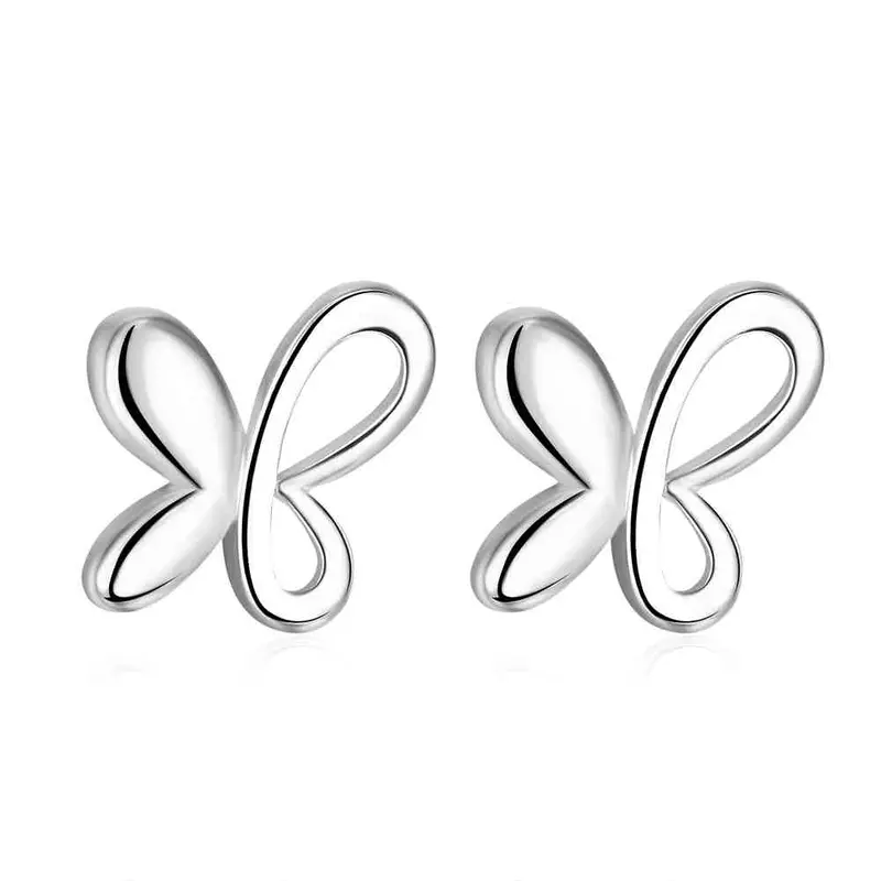 Online Shopping India Silver Plated Earrings Cute Zircon Butterfly Stud Cuff Diy 314 1