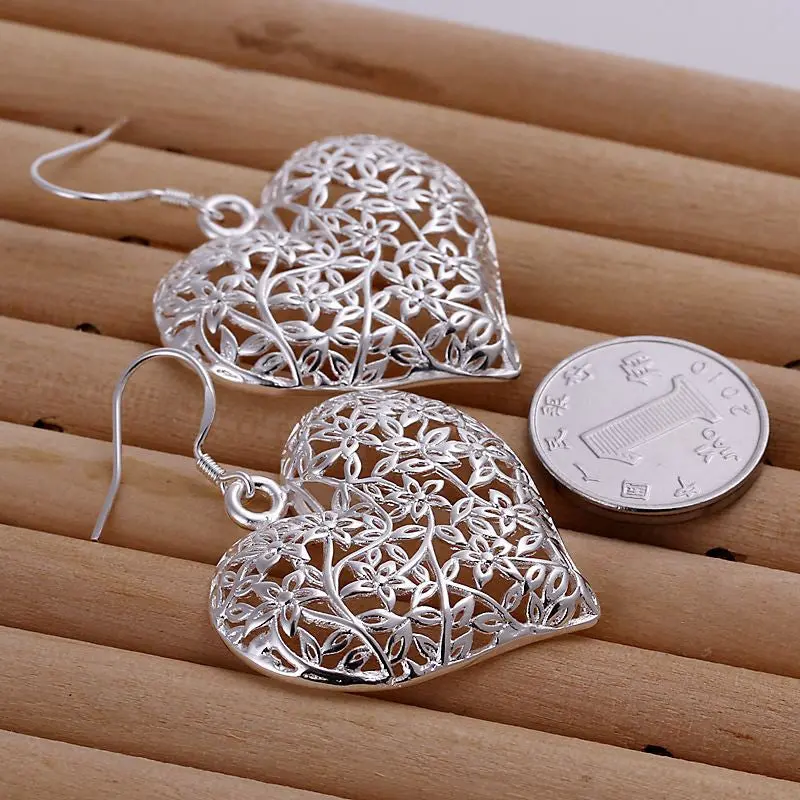 Online Shopping India Silver Plated Earrings Polished Flower Drop Brincos De Festa Joias 2