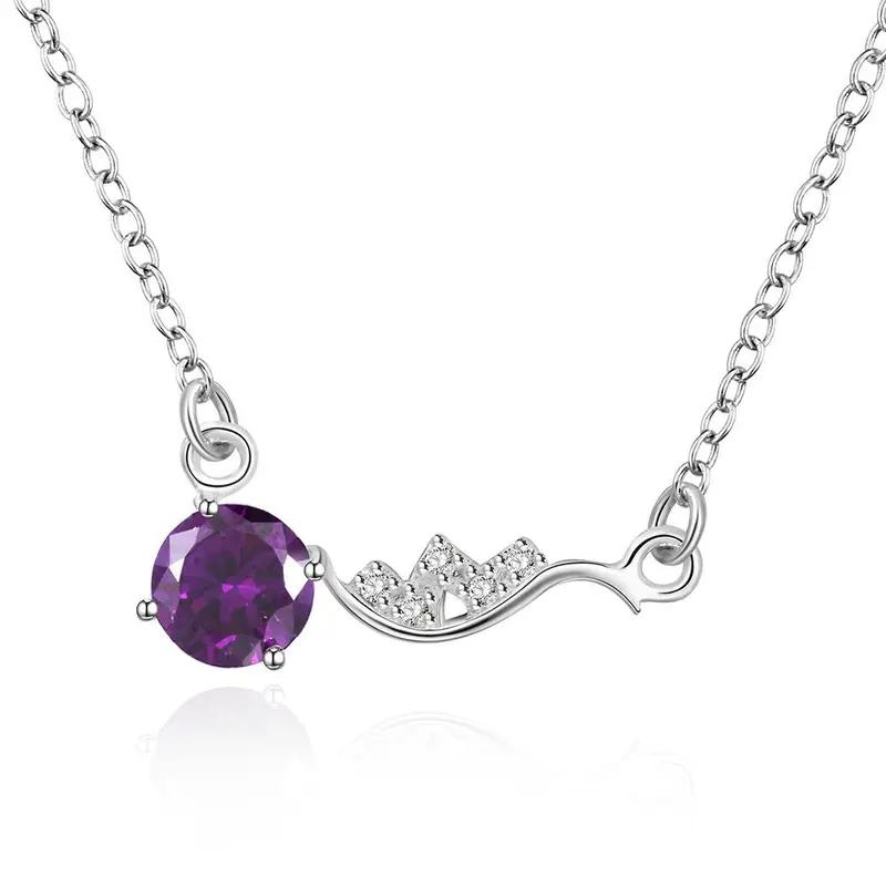 Online Shopping India Silver Plated Necklaces & Pendants Insets Wave-Purple Gem Bisuteria Horloge 14 1