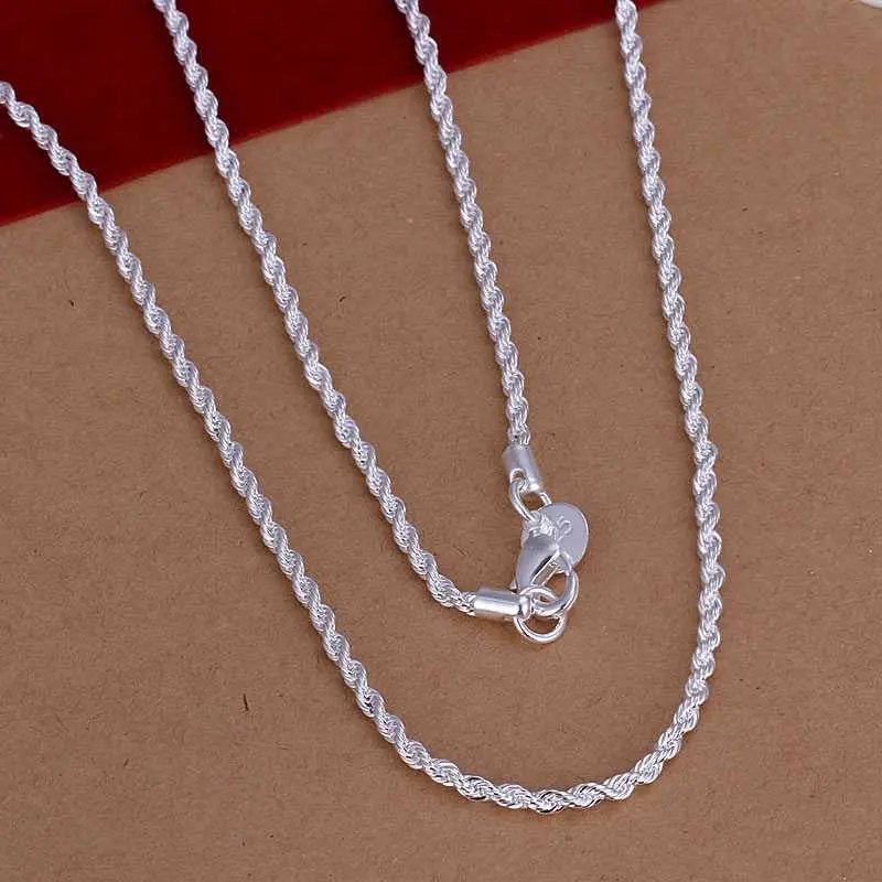Online Shopping India Silver Plated Pendant 2Mm 16-24Inch Twisted Rope Choker Jewelry Display 226 1