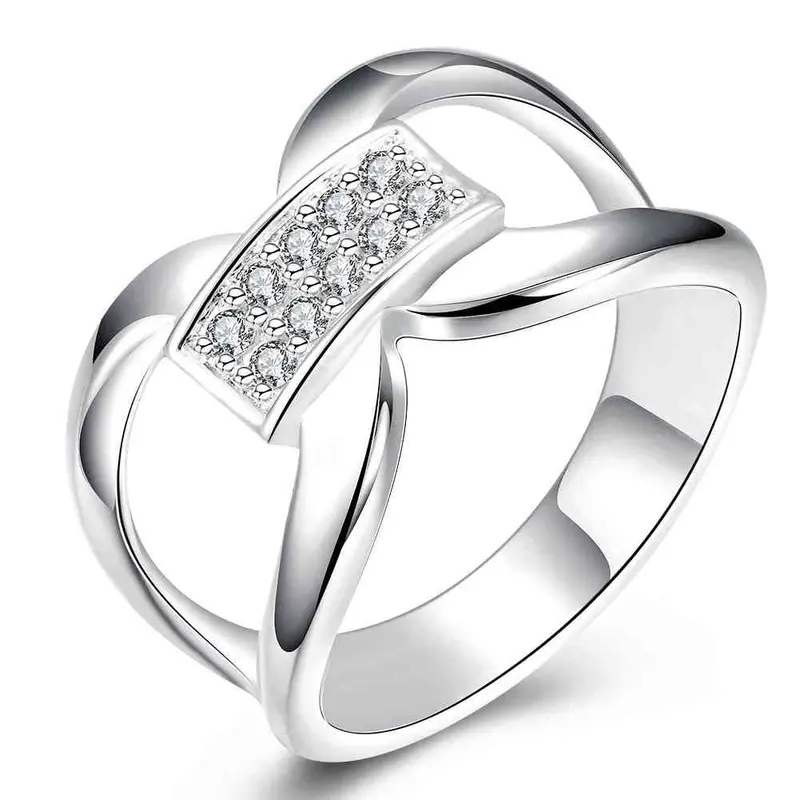 Online Shopping India Silver Plated Ring Crystal Hasp Anel Masculino Bijoux Women 782 1