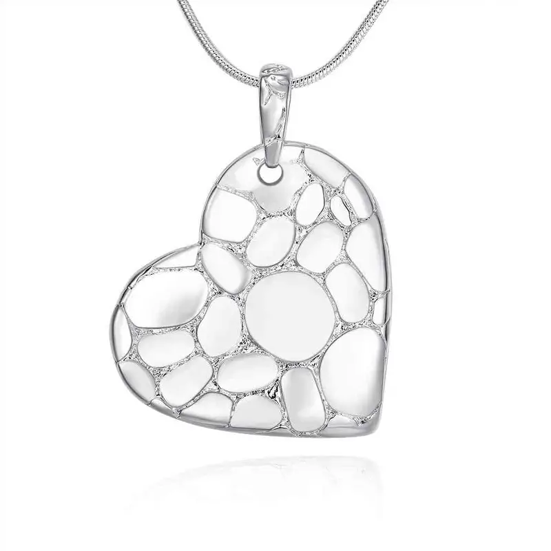 Online Shopping India Silver Plated Statement Necklace Heart-Shaped Colar Gift For Her 8 5 1