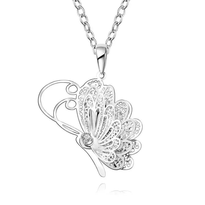Online Shopping India Silver Plated Women Necklace Butterfly Collier Gift For Her 753 1