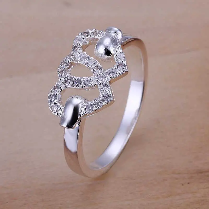 Online Shopping India Silver Ring Heart To Heart Anel Masculino Men Jewelry  7 1