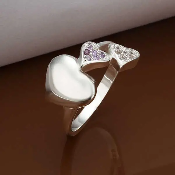 Online Shopping India Silver Ring Heart To Heart Anel Masculino Men Jewelry 7 2
