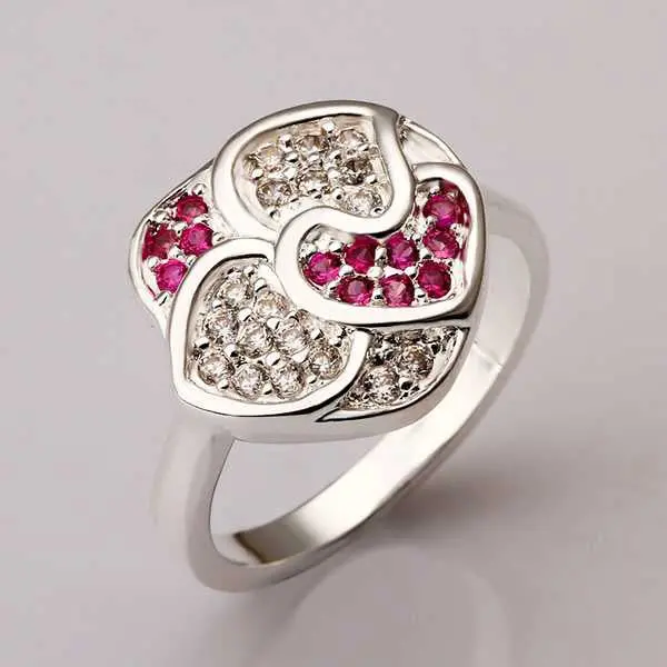 Online Shopping India Silver Wedding Rings Austria Crystal Flower Opal Bone 8 3