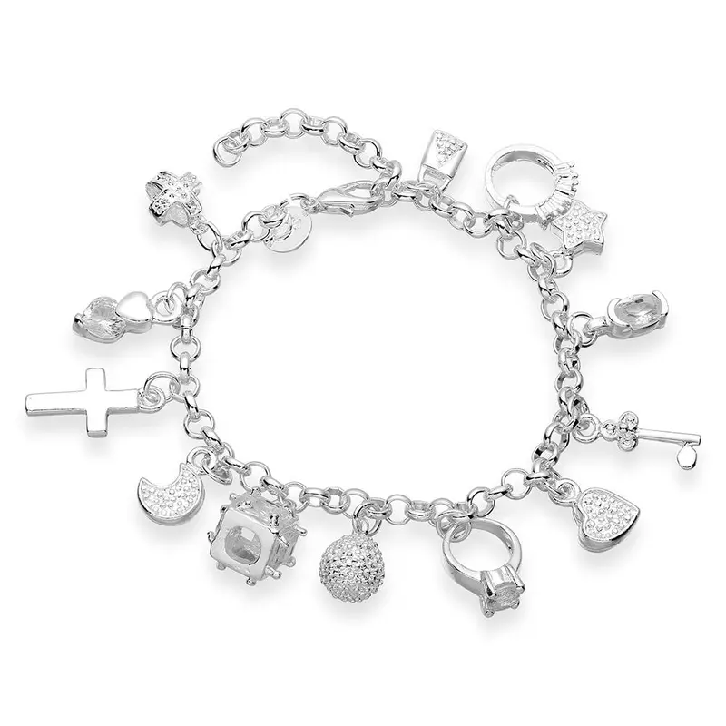 Online Shopping India Silver With 13 Charms Men Bracelet Horloge144 1