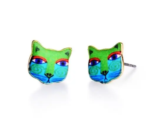 Orange Cat Stud Earrings In Enamel Kitten Jewelry Animals Post Earring Love Gift Idea Oed061 1
