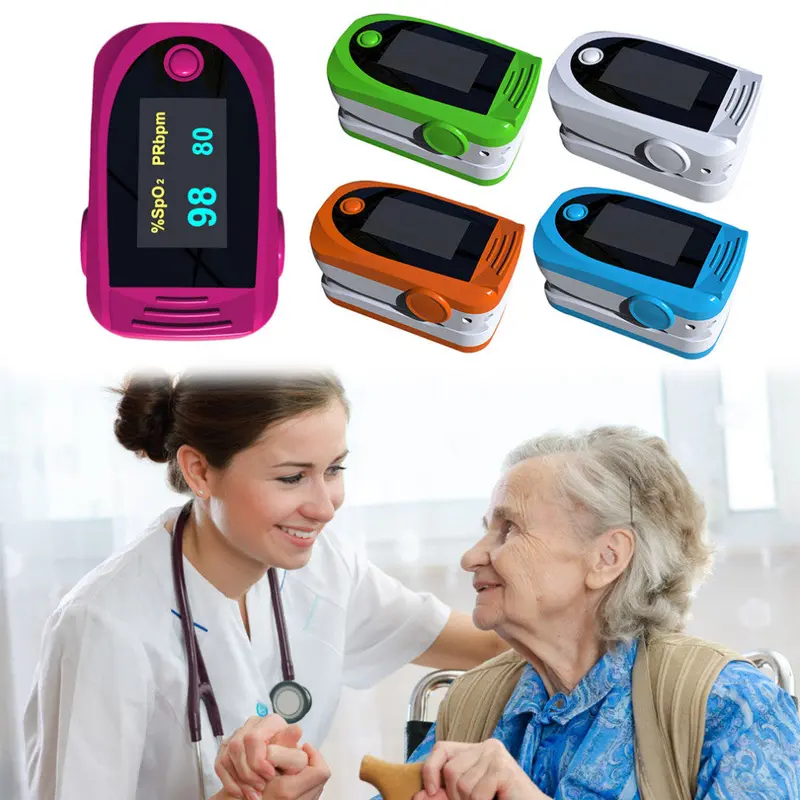 Orange Colors Finger Tip Pulse Oximeter Blood Oxygen Saturation Monitors 1