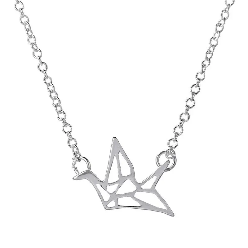 Origami Crane Statet Necklace Style Animal Necklaces N006 1