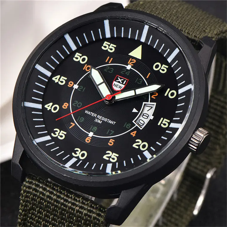 Orologio Uomo Marca Famosa Famous Xi Date Quartz Military Watch Men Soldier Canvas Strap Army Watches Feida 2