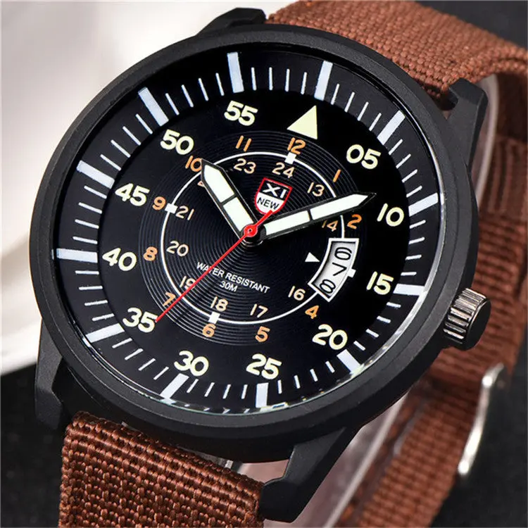 Orologio Uomo Marca Famosa Famous Xi Date Quartz Military Watch Men Soldier Canvas Strap Army Watches Feida 3